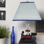 Rustic Charm: Wooden Train Track Table Lamp