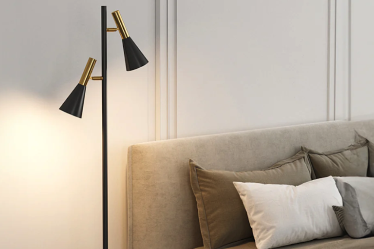 Versatile Lighting: Double Head Adjustable Floor Lamp