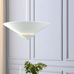 Modern Elegance: Matte White Sculptural Plaster Ceiling Light