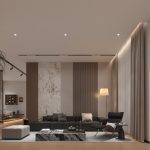 Ultimate Reception Area Elegance: Grigio Carnico Marble Floor Lamp