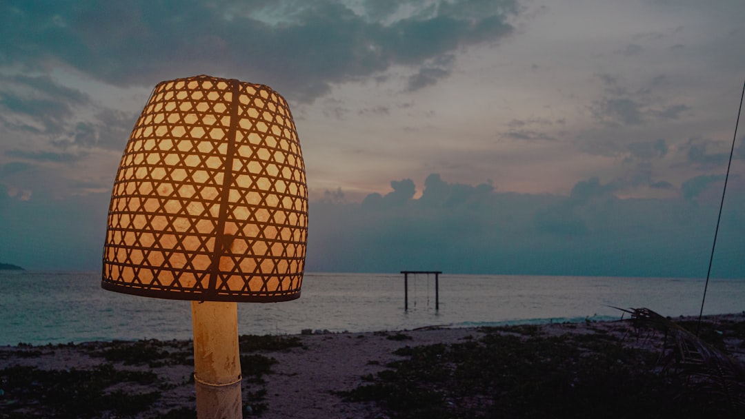 Photo bamboo floor lamp